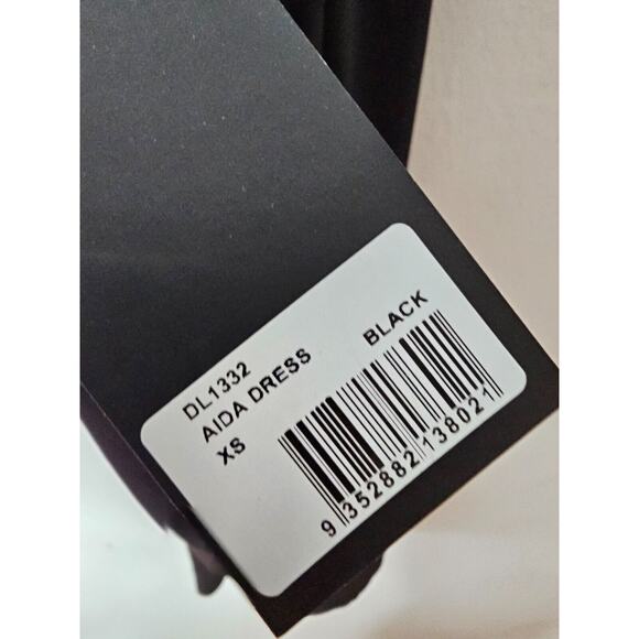 Dyln Black Aida Bodycon Deep V Halter Top Key Hole Front Cutouts Mini Dress XS - Picture 7 of 12